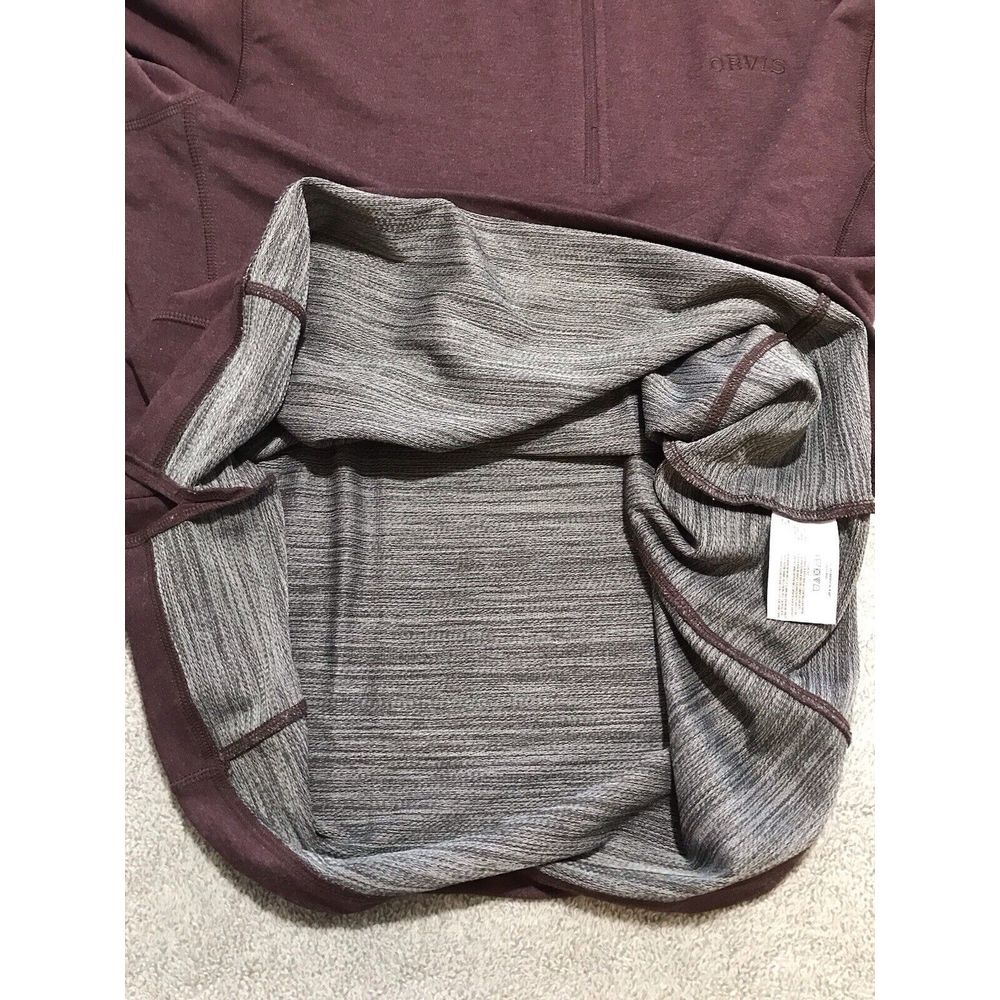 Orvis Sweatshirt Mens XLarge Maroon Soft 1/4 Zip‎ Stretch Pullover XL - Picture 11 of 12